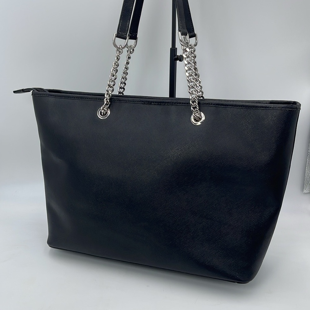 Michael Kors MK Jet Set Travel Chain Multifunction Leather Tote Black - Picture 3 of 11